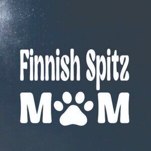 White Finnish Spitz Dog Mom Vinyl Window Decal